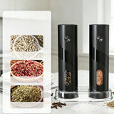 2-Piece Electric Salt and Pepper Grinder Set with Adjustable Ceramic Mill