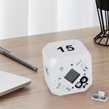 Flip Timer Cube High-Sensitivity Gyroscope Countdown Timer for Home Office White