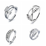 4PCS Adjustable Spinner Rings Rotating Meditation Rings