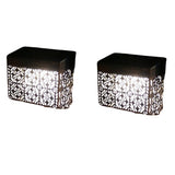2 Pack Solar Hollow Wall Lights Outdoor Garden LED Lamps IP44 Waterproof White