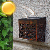 2 Pack Solar Hollow Wall Lights Outdoor Garden LED Lamps IP44 Waterproof Warm