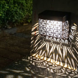 2 Pack Solar Hollow Wall Lights Outdoor Garden LED Lamps IP44 Waterproof White