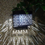 2 Pack Solar Hollow Wall Lights Outdoor Garden LED Lamps IP44 Waterproof White