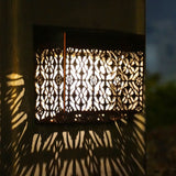 2 Pack Solar Hollow Wall Lights Outdoor Garden LED Lamps IP44 Waterproof Warm