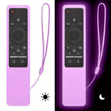 2PCS Luminous Silicone Remote Control Cover Compatible With Samsung BN59 Series Blue Purple