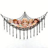 Stuffed Animal Hammock Corner Hanging Hammock for Plush Toys Black