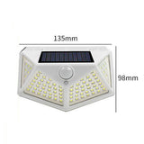 2Pcs 100 LEDs 4-Sided Solar Powered Motion Sensor Lights