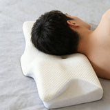 Memory Foam Butterfly Neck Pillow Cervical Support Pillow White