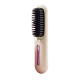 Wireless Hair Straightening Brush for Fast Heating and Portable Use Beige