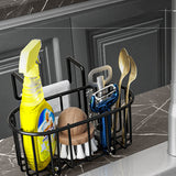 Stainless Steel Kitchen Sink Sponge Holder Sink Caddy Organzier Black