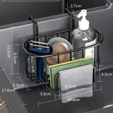 Stainless Steel Kitchen Sink Sponge Holder Sink Caddy Organzier Black