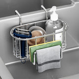 Stainless Steel Kitchen Sink Sponge Holder Sink Caddy Organzier Silver