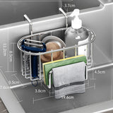 Stainless Steel Kitchen Sink Sponge Holder Sink Caddy Organzier Silver