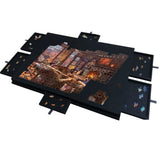 Foldable Puzzle Board with Drawers Portable Jigsaw Table