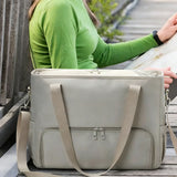 Insulated Lunch Tote Bag for Work Travel and Picnic Off White