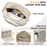 Insulated Lunch Tote Bag for Work Travel and Picnic Off White