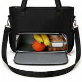 Insulated Lunch Tote Bag for Work Travel and Picnic Black