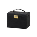Jewelry Organizer Box with Mirror and Lock for Travel and Daily Use Black
