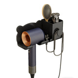 Wall Mounted Hair Dryer Holder No-Drill Bathroom Storage Rack Black