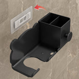 Wall Mounted Hair Dryer Holder No-Drill Bathroom Storage Rack Black