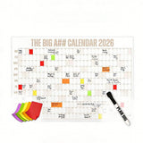 2026 Full Year Wall Calendar Planner Large 12 Month Poster with Pen and 100 Stickers Coffee