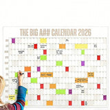 2026 Full Year Wall Calendar Planner Large 12 Month Poster with Pen and 100 Stickers Coffee