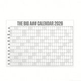 2026 Full Year Wall Calendar Planner Large 12 Month Poster with Pen and 100 Stickers Gray