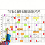 2026 Full Year Wall Calendar Planner Large 12 Month Poster with Pen and 100 Stickers Gray