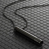 Stainless Steel Breathing Pendant Necklace Mindfulness Tool Black