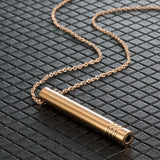 Stainless Steel Breathing Pendant Necklace Mindfulness Tool Gold