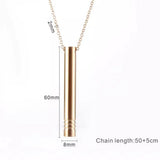 Stainless Steel Breathing Pendant Necklace Mindfulness Tool Gold