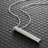 Stainless Steel Breathing Pendant Necklace Mindfulness Tool Silver