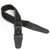 Adjustable Cotton Guitar Strap Compatible with Acoustic & Electric Guitars Black