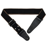Adjustable Cotton Guitar Strap Compatible with Acoustic & Electric Guitars Black
