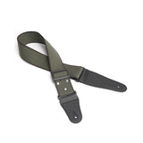 Adjustable Cotton Guitar Strap Compatible with Acoustic & Electric Guitars Green