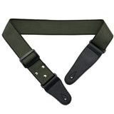 Adjustable Cotton Guitar Strap Compatible with Acoustic & Electric Guitars Green