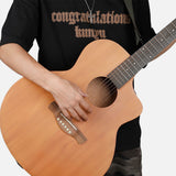 Adjustable Cotton Guitar Strap Compatible with Acoustic & Electric Guitars Green