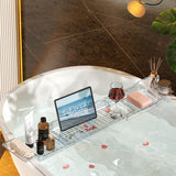 Expandable Bathtub Tray Clear Bath Caddy Transparent