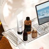 Expandable Bathtub Tray Clear Bath Caddy Transparent Grey
