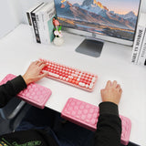 L-Shaped Desk Elbow Pad Wrist Rest Mouse Pad for Office and Gaming Pink
