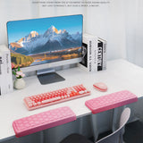 L-Shaped Desk Elbow Pad Wrist Rest Mouse Pad for Office and Gaming Pink