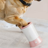 Electric Dog Paw Cleaner Cup Automatic Pet Foot Washer for Small Dogs Pink