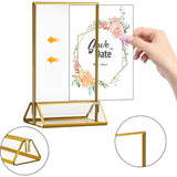 Acrylic Gold Sign Holder Double-Sided Table Card Stand for Photos and Menus