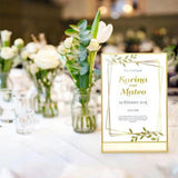 Acrylic Gold Sign Holder Double-Sided Table Card Stand for Photos and Menus