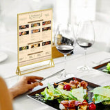 Acrylic Gold Sign Holder Double-Sided Table Card Stand for Photos and Menus