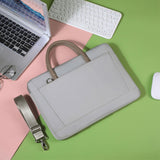 Water-Resistant Laptop Tote Bag with Shoulder Strap Carrying Sleeve for 13-13.3 Inch Computer Grey