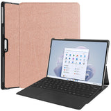 Protective Case for 13 Inch Microsoft Surface Pro 11/Pro 10 /Pro 9 Multiple Angle Viewing Shell Cover Rose Gold