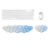 2Pcs Silicone Wrist Rest Set Mouse and Keyboard Ergonomic Support Pad Blue