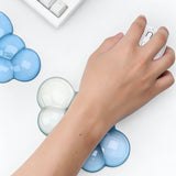 2Pcs Silicone Wrist Rest Set Mouse and Keyboard Ergonomic Support Pad Blue