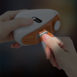 Electric Nail Clippers 2-in-1 Cutting and Polishing Automatic Nail Clipper with LED Light Digital Orange